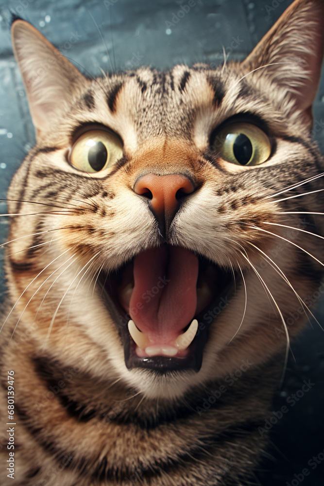 licking cat takes selfie, cute, fun, comic, realistic, low angle created with Generative Ai licking cat takes selfie, cute, fun, comic, realistic, low angle created with Generative Ai