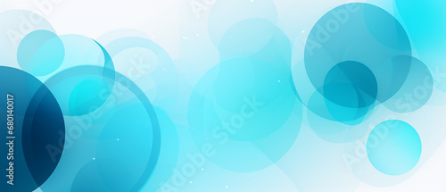Blue and white bokeh effect, overlaying rings, discs, bubbles pattern, abstract lit gradient background, design template. photo