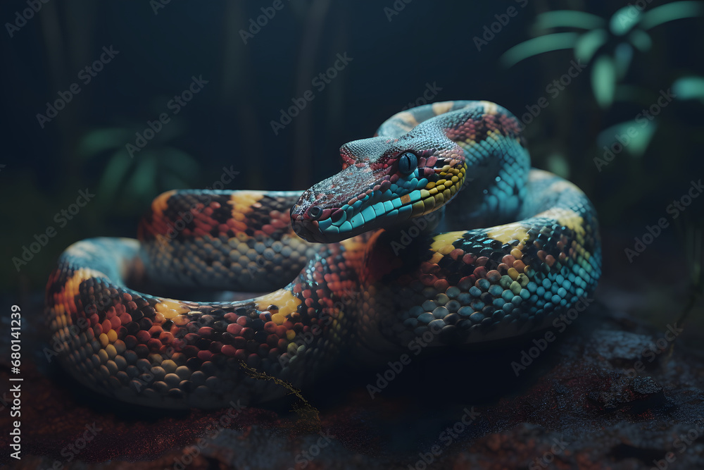 Fototapeta premium close up of a python. 