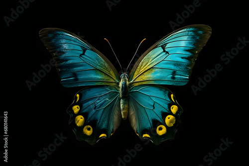 butterfly on black background. 