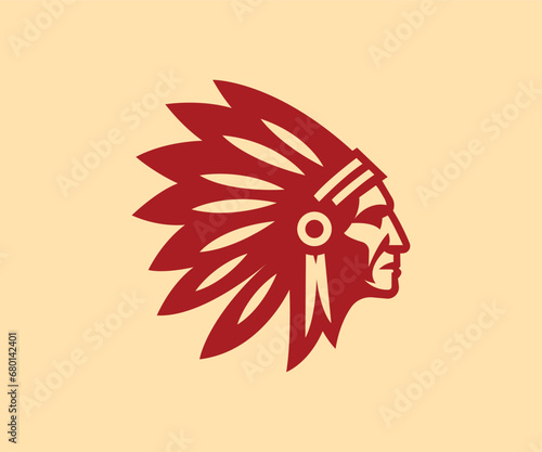 Indian Chief Head Native American Logo