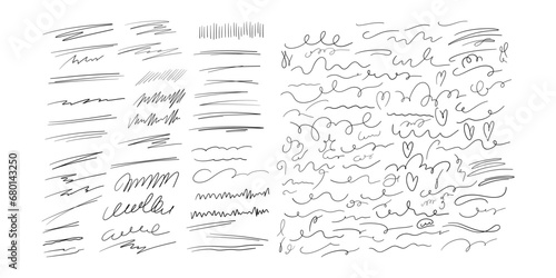 Calligraphy swoosh wavy line vector elements set