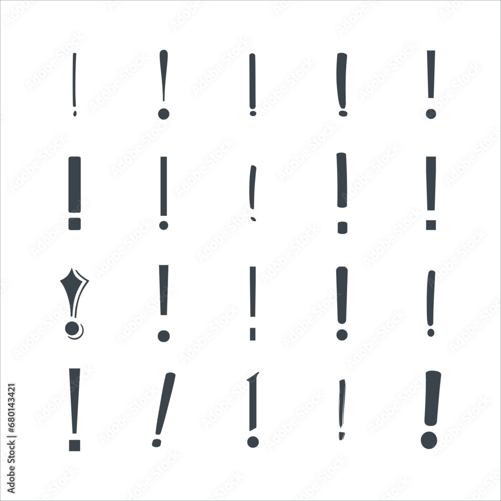 A set of exclamation mark concept design stock illustration A set of exclamation mark concept design stock illustration