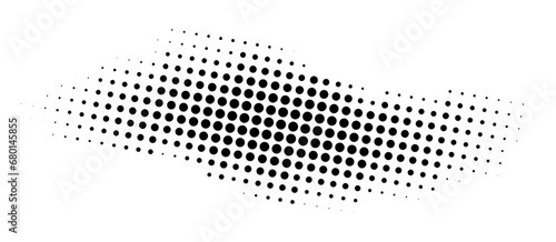 Dots pattern. Halftone dots curved gradient pattern background. Curve dotted spot using half tone circle dot texture. Vector illustration.