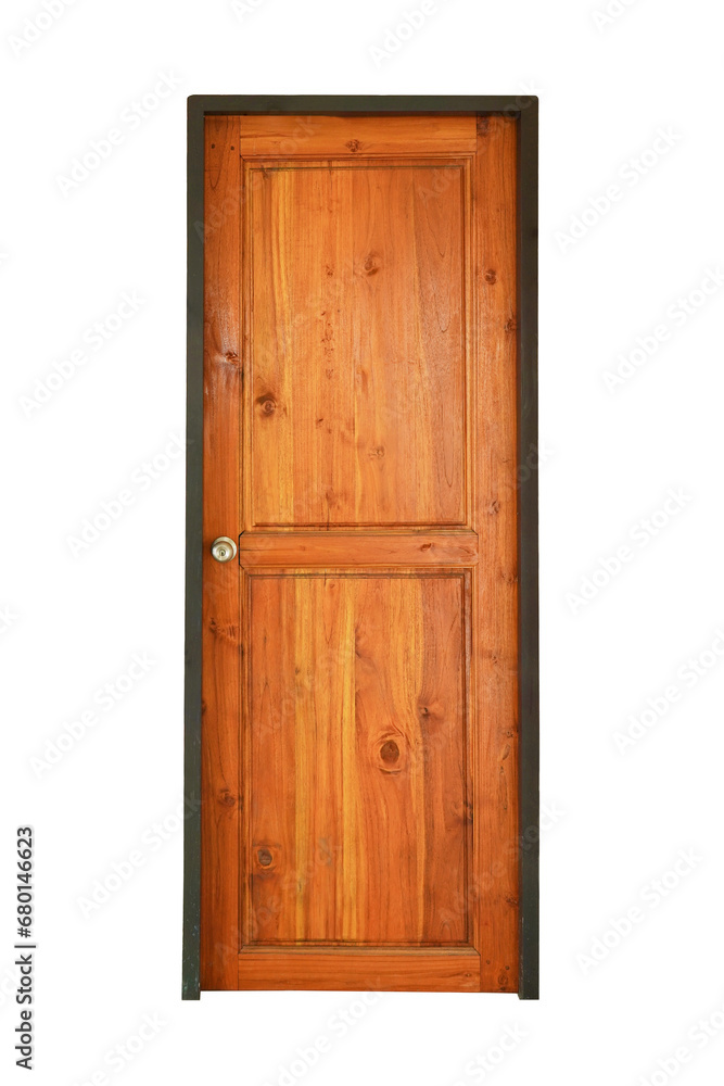 old wooden door  isolated on white background. This has clipping path.
