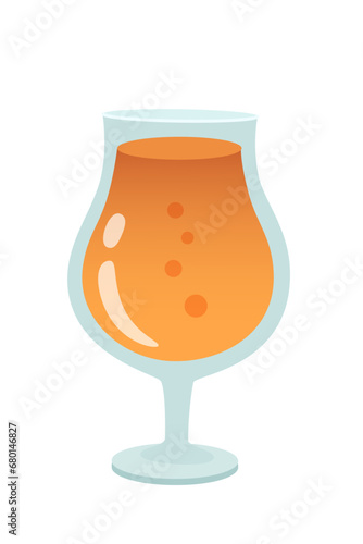 Glass of negroni cocktail vector illustration. Cartoon summer alcohol drink isolated on white background. White wine. Lemonade, juice. Celebration with toasts and cheering. Party time. Beverage menu