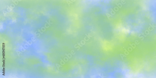Abstract background with green and blue watercolor texture background .vintage green and blue sky and cloudy background .hand painted vector illustration with watercolor design .