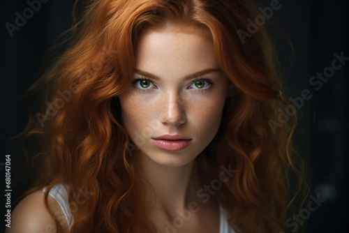 Portrait of a redhead beautiful woman