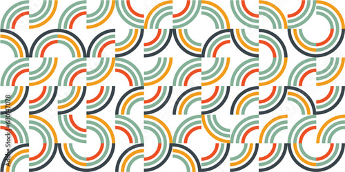 Wallpaper Mural Retro colored geometric striped seamless pattern. Vector background Torontodigital.ca