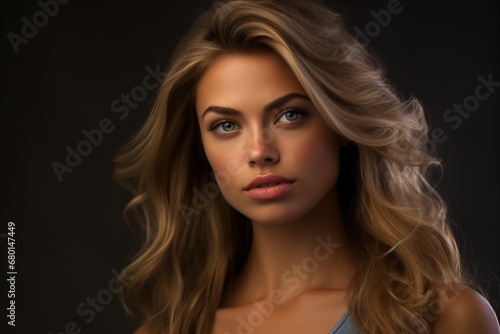 Portrait photoshoot of a blonde girl with intense expressions looking in the camera