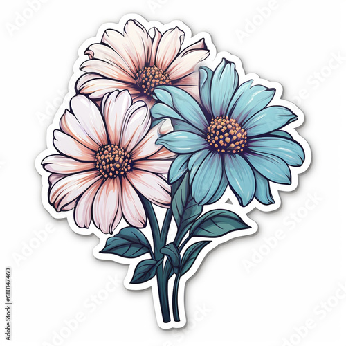 sticker flower created with Generative Ai