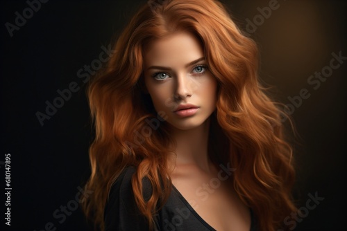 Portrait photography of a beautiful redhead woman