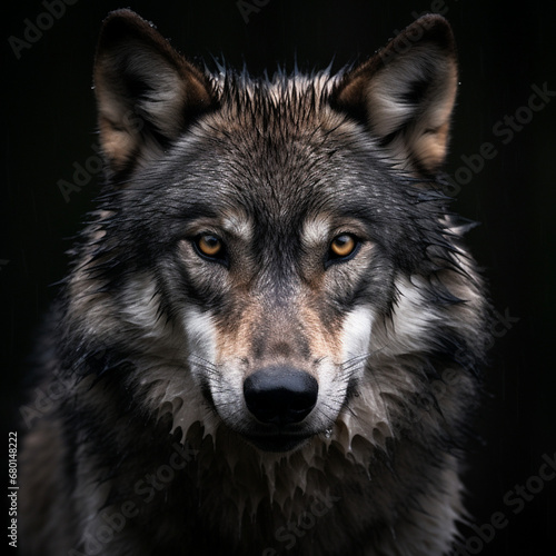 A dominant alpha wolf  showcasing its powerful rule and unstoppable dignity created with Generative Ai