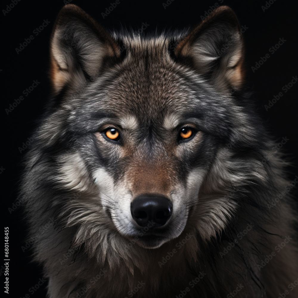 A dominant alpha wolf, showcasing its powerful rule and unstoppable dignity created with Generative Ai A dominant alpha wolf, showcasing its powerful rule and unstoppable dignity created with Generative Ai