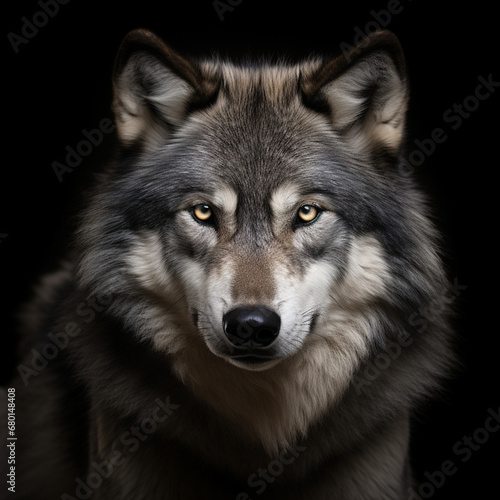 A dominant alpha wolf, showcasing its powerful rule and unstoppable dignity created with Generative Ai © Andrii Yablonskyi