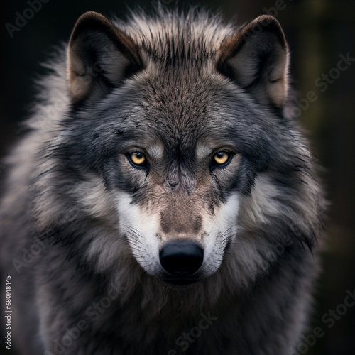 A dominant alpha wolf  showcasing its powerful rule and unstoppable dignity created with Generative Ai