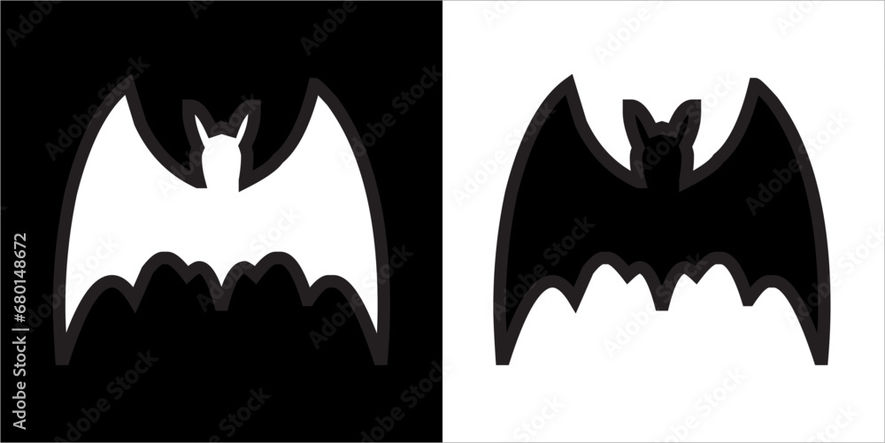 Illustration vector graphics of bat icon Illustration vector graphics of bat icon