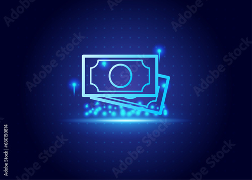 stock market futurist with blue and black color background