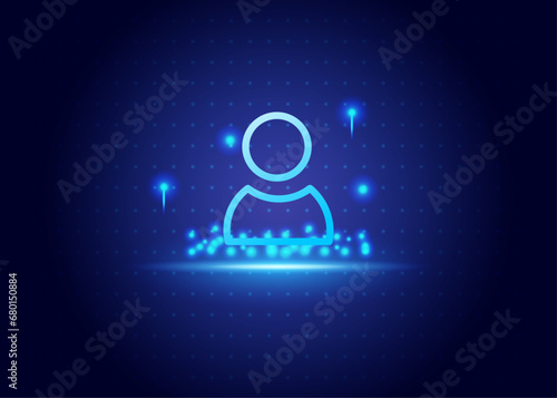 stock market futurist with blue and black color background