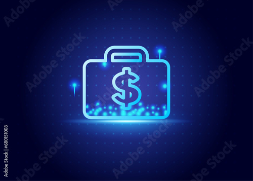 stock market futurist with blue and black color background