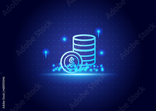 stock market futurist with blue and black color background