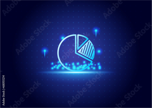 stock market futurist with blue and black color background