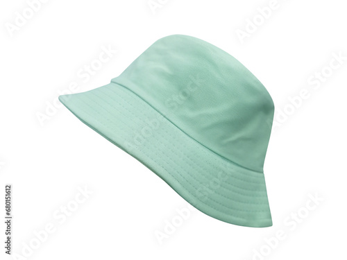 green bucket hat Isolated on a white background