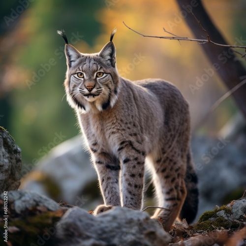 Balkan lynx, professional shot, wallpapers, 8k, film photography created with Generative Ai © Andrii Yablonskyi