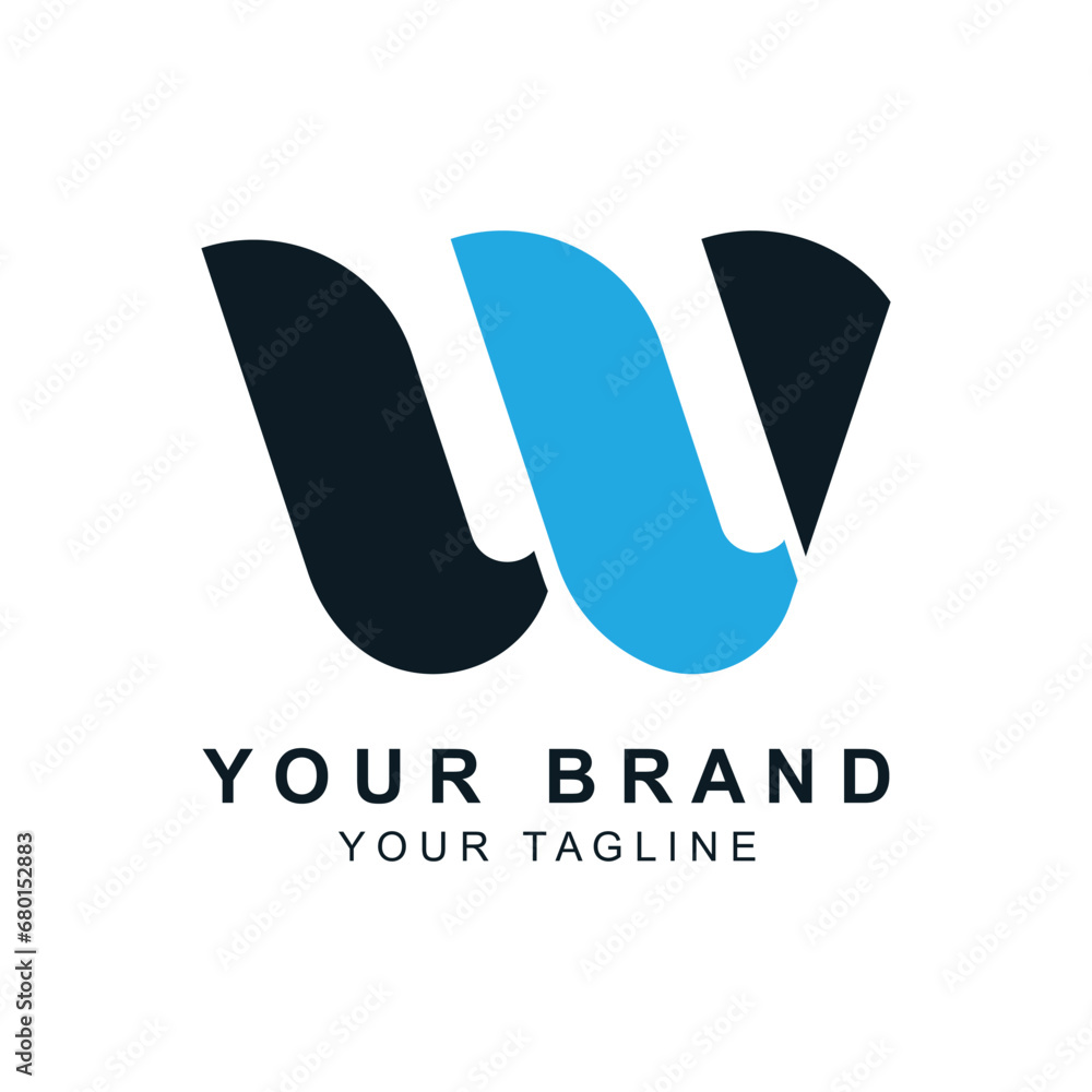 Modern abstract simple Letter W logo with Creative Modern Trendy Typography Modern abstract simple Letter W logo with Creative Modern Trendy Typography