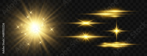 Bright beautiful star.Vector illustration of a light effect on a background.	

