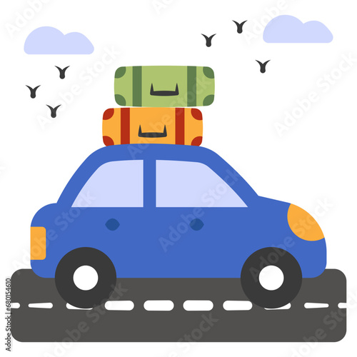 An icon design of road trip   © Vectorslab