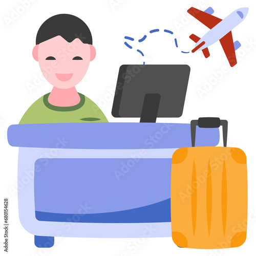 A flat design icon of travel agency 

