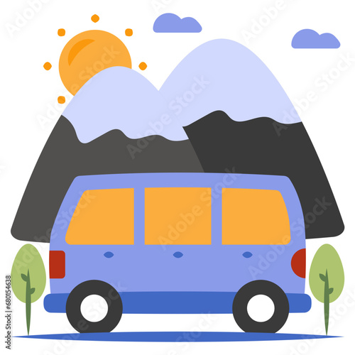 A unique design icon of road transport 

