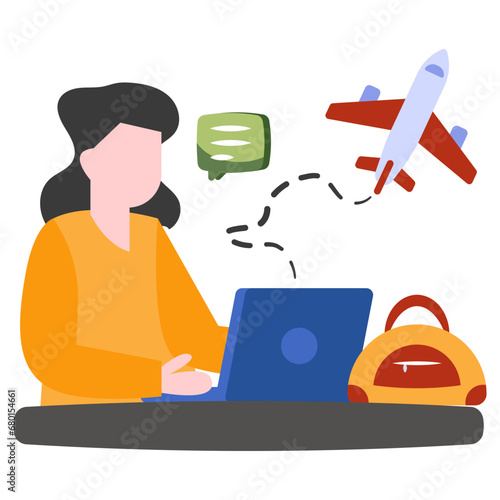 A flat design icon of travel agent 

