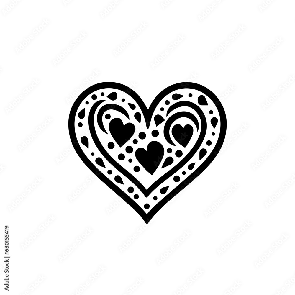 Heartfelt Embrace: Romantic Heart Vector - An Artistic Expression of Love in a Stylish and Decorative Design Heartfelt Embrace: Romantic Heart Vector - An Artistic Expression of Love in a Stylish and Decorative Design