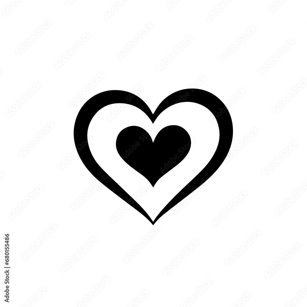 Heartfelt Embrace: Romantic Heart Vector - An Artistic Expression of Love in a Stylish and Decorative Design