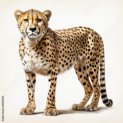 Watercolor Cheetah Clipart illustration Generative Ai