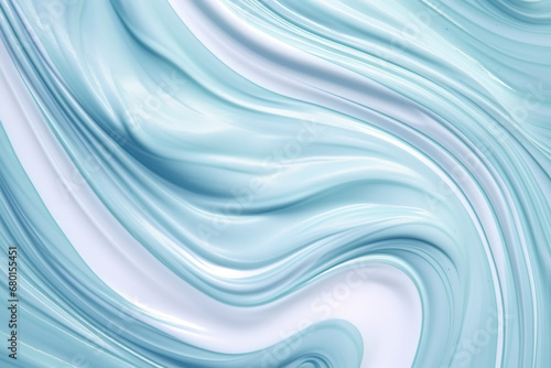cream texture on pastel blue background, illustration for product presentation template, copy space. Ai generative