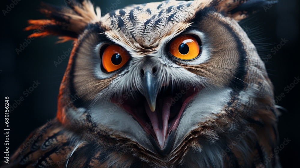 Fototapeta premium Winking owl in close-up.