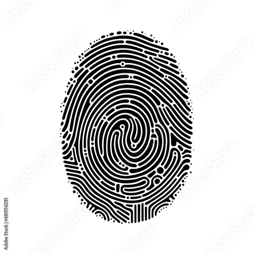 Fingerprint icon. Black fingerprint. Concept of fingerprint recognition