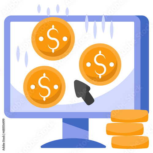 Conceptual flat design icon of pay per click

