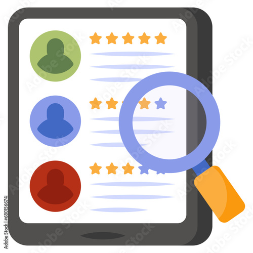 Modem design icon of search ratings 

