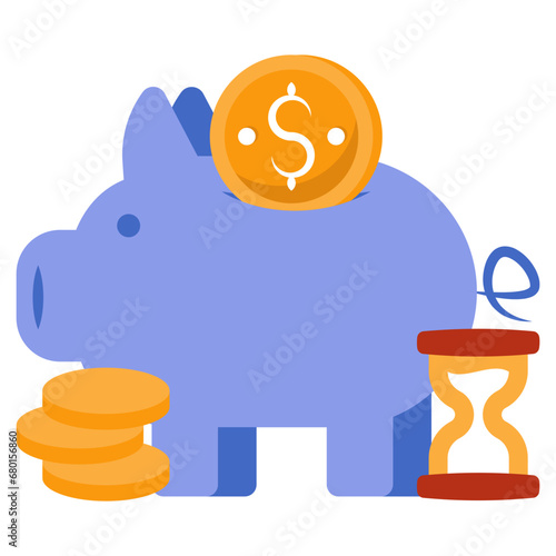 Dollar with penny showcasing savings icon

