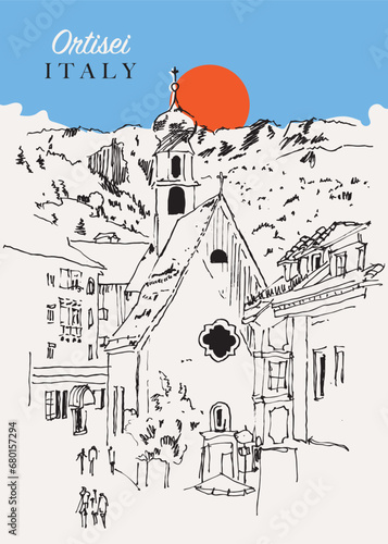 Drawing sketch illustration of