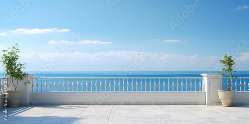 Modest balcony with a view of the ocean © Malika