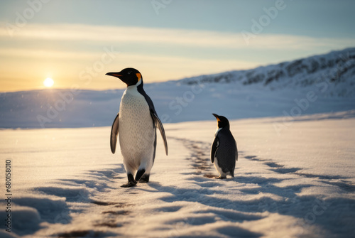 penguin on ice