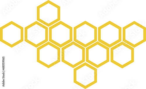 Sunny Hexagons: Vibrant Yellow Honeycomb Vector – Geometric Patterns and Organic Beauty in Nature-Inspired Design
