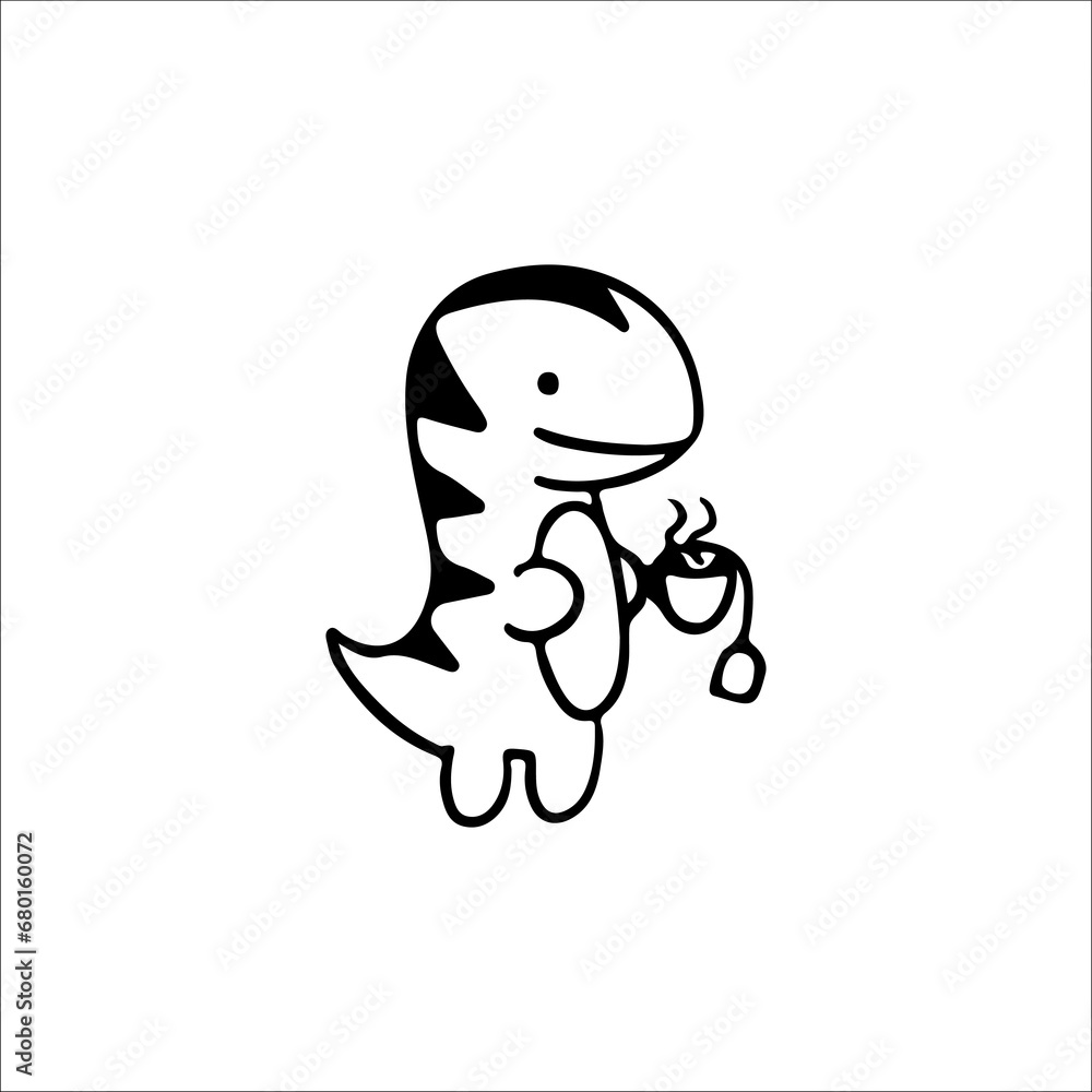 vector illustration of cute dinosaur characters vector illustration of cute dinosaur characters