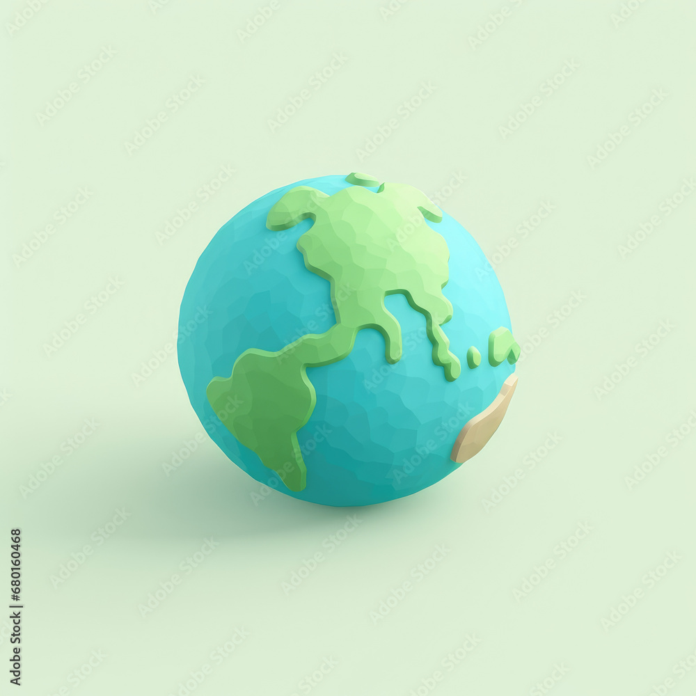 3d icon blender style earth globe
