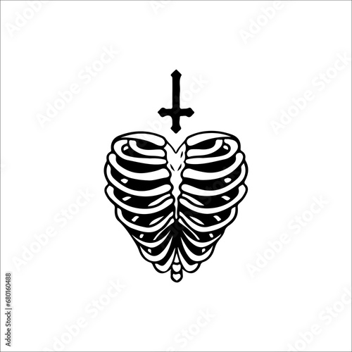 concept rib cage illustration vector